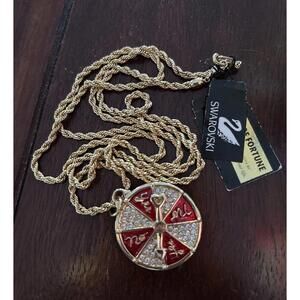 Rare Vtg SWAROVSKI Necklace Wheel Of Fortune Crystals Jewelry  Savvy Vonelle